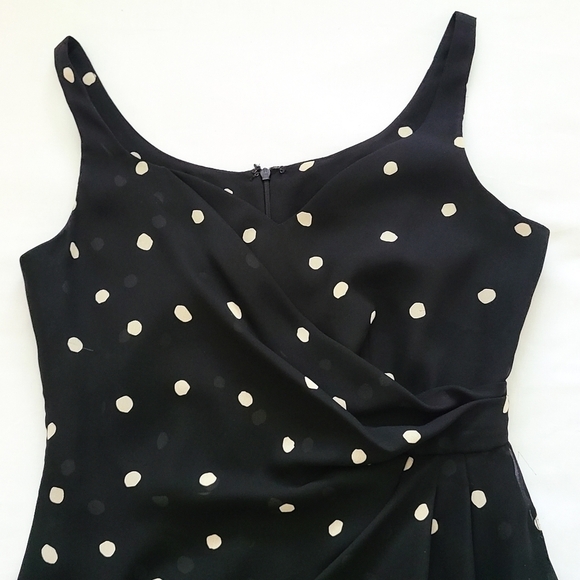 Vintage David Warren polka-dot faux wrap dress Classic Minimalist Closet Staple - Picture 10 of 14